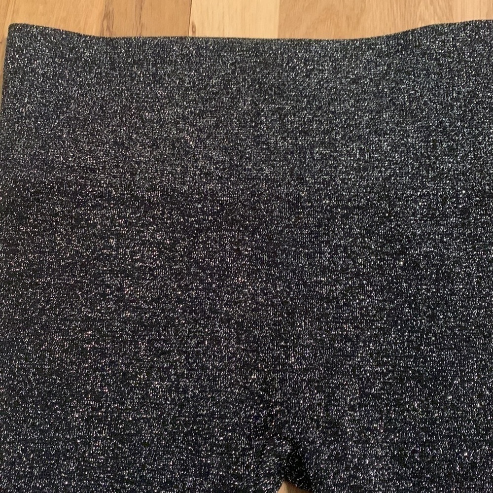 One 5 one Metallic Glitter High Waisted Leggings Black and Silvery Women’s S/M - Picture 5 of 11